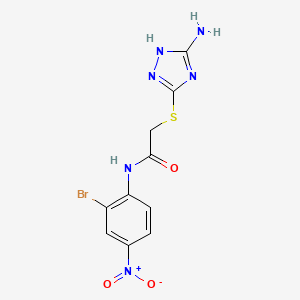 2-[(5-amino-1H-1,2,4-triazol-3-yl)thio]-N-(2-bromo-4-nitrophenyl)acetamide