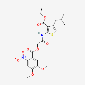 2-[[2-[(4,5-Dimethoxy-2-nitrophenyl)-oxomethoxy]-1-oxoethyl]amino]-4-(2-methylpropyl)-3-thiophenecarboxylic acid ethyl ester