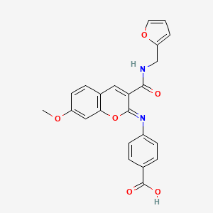 4-[[3-[(2-Furanylmethylamino)-oxomethyl]-7-methoxy-1-benzopyran-2-ylidene]amino]benzoic acid