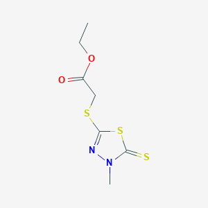 2-[(4-Methyl-5-sulfanylidene-1,3,4-thiadiazol-2-yl)thio]acetic acid ethyl ester
