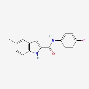 molecular formula C16H13FN2O B1229677 N-(4-fluorophenyl)-5-methyl-1H-indole-2-carboxamide 