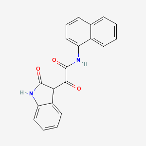 molecular formula C20H14N2O3 B1229679 N-(1-naphthalenyl)-2-oxo-2-(2-oxo-1,3-dihydroindol-3-yl)acetamide 