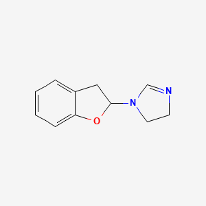 molecular formula C11H12N2O B12296796 1-(2,3-Dihydro-1-benzofuran-2-yl)-4,5-dihydroimidazole 