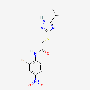 molecular formula C13H14BrN5O3S B1229687 N-(2-bromo-4-nitrophenyl)-2-[(5-propan-2-yl-1H-1,2,4-triazol-3-yl)thio]acetamide 