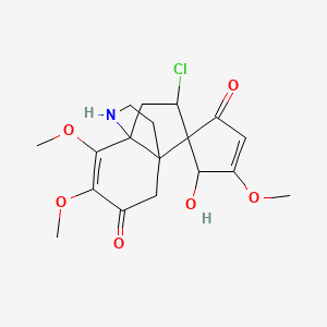 11-Chloro-4'-hydroxy-3',4,5-trimethoxyspiro[7-azatricyclo[4.3.3.01,6]dodec-4-ene-10,5'-cyclopent-2-ene]-1',3-dione
