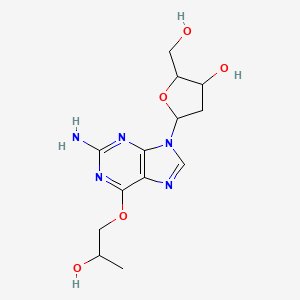 molecular formula C13H19N5O5 B12296949 5-[2-Amino-6-(2-hydroxypropoxy)purin-9-yl]-2-(hydroxymethyl)oxolan-3-ol 