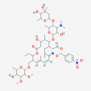 molecular formula C53H83N3O19 B122970 para-Nitrobenzyl-oxime-tylosine CAS No. 145144-30-5