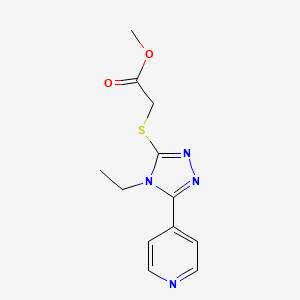 2-[(4-Ethyl-5-pyridin-4-yl-1,2,4-triazol-3-yl)thio]acetic acid methyl ester