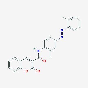 molecular formula C24H19N3O3 B12297455 N-{2-methyl-4-[(E)-(2-methylphenyl)diazenyl]phenyl}-2-oxo-2H-chromene-3-carboxamide CAS No. 374610-93-2
