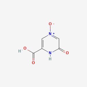 B1229747 1,6-Dihydro-6-oxo-2-pyrazinecarboxylic acid 4-oxide CAS No. 34597-54-1