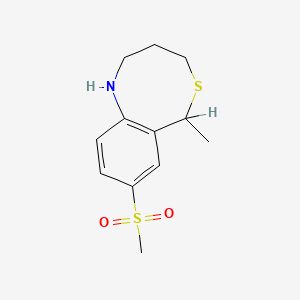 molecular formula C12H17NO2S2 B1229756 6-Methyl-8-methylsulfonyl-1,3,4,6-tetrahydro-2H-5,1-benzothiazocine CAS No. 90982-51-7