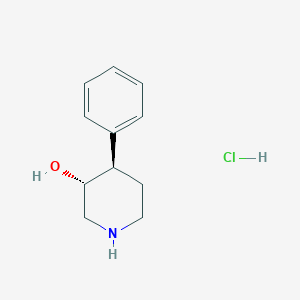molecular formula C11H16ClNO B12297596 trans-4-Phenyl-3-piperidinol hydrochloride 
