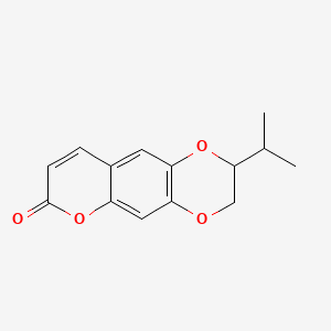 molecular formula C14H14O4 B1229763 2-Propan-2-yl-2,3-dihydropyrano[2,3-g][1,4]benzodioxin-7-one 