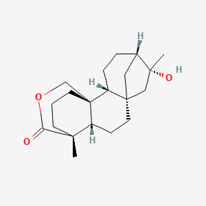molecular formula C20H30O3 B1229768 (1R,2R,5S,6R,8S,11S,12R)-6-hydroxy-6,12-dimethyl-14-oxapentacyclo[10.3.3.15,8.01,11.02,8]nonadecan-13-one 