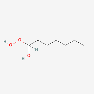 molecular formula C7H16O3 B1229770 1-Hydroxy-1-hydroperoxyheptane CAS No. 77196-46-4