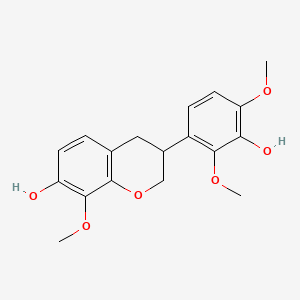 molecular formula C18H20O6 B1229801 7,3'-二羟基-8,2',4'-三甲氧基异黄烷 