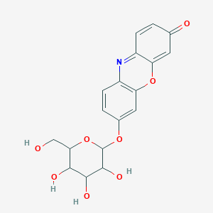 molecular formula C18H17NO8 B1229805 7-[3,4,5-Trihydroxy-6-(hydroxymethyl)oxan-2-yl]oxyphenoxazin-3-one 