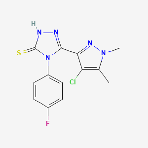 molecular formula C13H11ClFN5S B1229807 3-(4-氯-1,5-二甲基-3-吡唑基)-4-(4-氟苯基)-1H-1,2,4-三唑-5-硫酮 