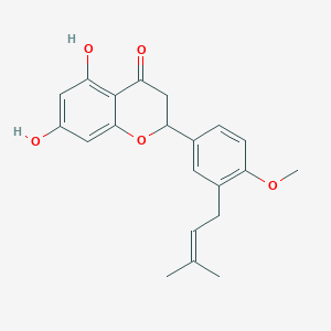 molecular formula C21H22O5 B12298111 5,7-Dihydroxy-2-[4-methoxy-3-(3-methylbut-2-enyl)phenyl]-2,3-dihydrochromen-4-one 