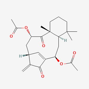 molecular formula C24H32O6 B1229815 Ent-8,9-seco-7alpha,11beta-diacetoxykaura-8(14),16-dien-9,15-dione 