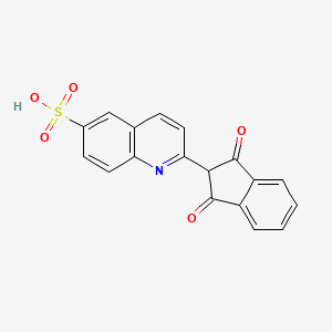 molecular formula C18H11NO5S B1229817 2-(2,3-Dihydro-1,3-dioxo-1h-inden-2-yl)quinoline-6-sulphonic acid CAS No. 38615-45-1