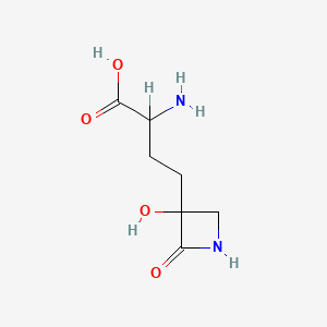 molecular formula C7H12N2O4 B1229818 2-Amino-4-(3-hydroxy-2-oxoazacyclobutan-3-yl)butanoic acid CAS No. 65709-93-5