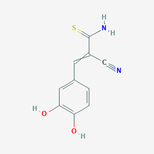 molecular formula C10H8N2O2S B1229819 3-Amino-2-[(3-hydroxy-4-oxo-1-cyclohexa-2,5-dienylidene)methyl]-3-mercapto-2-propenenitrile 