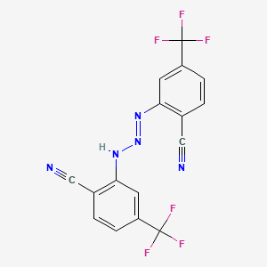 molecular formula C16H7F6N5 B1229820 1,3-Bis(2-cyano-5-(trifluoromethyl)phenyl)triazene CAS No. 58458-08-5
