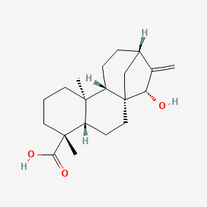 molecular formula C20H30O3 B1229823 (1R,4S,5R,9S,10S,13S,15S)-15-hydroxy-5,9-dimethyl-14-methylidenetetracyclo[11.2.1.01,10.04,9]hexadecane-5-carboxylic acid 