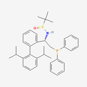 molecular formula C36H44NOPS B12298242 N-[(1S)-2-diphenylphosphanyl-1-[2-[2,6-di(propan-2-yl)phenyl]phenyl]ethyl]-2-methylpropane-2-sulfinamide 