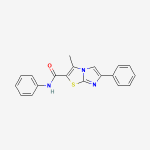molecular formula C19H15N3OS B1229838 3-methyl-N,6-diphenyl-2-imidazo[2,1-b]thiazolecarboxamide 