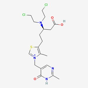 molecular formula C19H27Cl2N4O3S+ B1229894 3-(2,2-Dichlorodiethyl)aminopropionic acid oxythiamine ester CAS No. 81575-46-4