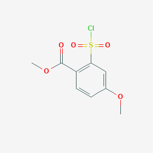 molecular formula C9H9ClO5S B012299 Methyl 2-(chlorosulfonyl)-4-methoxybenzoate CAS No. 108318-75-8