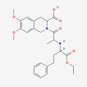 2-[2-[(1-ethoxy-1-oxo-4-phenylbutan-2-yl)amino]propanoyl]-6,7-dimethoxy-3,4-dihydro-1H-isoquinoline-3-carboxylic acid