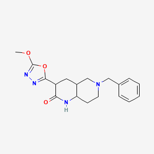 molecular formula C18H22N4O3 B12299101 6-Benzyl-3-(5-methoxy-1,3,4-oxadiazol-2-yl)-1,3,4,4a,5,7,8,8a-octahydro-1,6-naphthyridin-2-one 