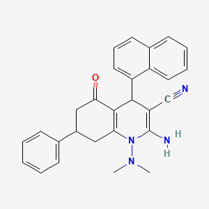 2-Amino-1-(dimethylamino)-4-(1-naphthalenyl)-5-oxo-7-phenyl-4,6,7,8-tetrahydroquinoline-3-carbonitrile