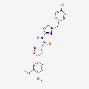 N-[1-[(4-chlorophenyl)methyl]-5-methyl-3-pyrazolyl]-5-(3,4-dimethoxyphenyl)-3-isoxazolecarboxamide