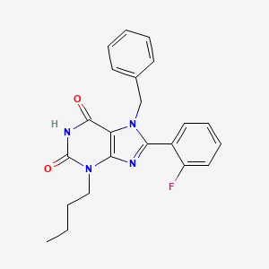 3-Butyl-8-(2-fluorophenyl)-7-(phenylmethyl)purine-2,6-dione