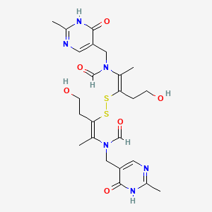 molecular formula C24H32N6O6S2 B1229924 N-[(Z)-3-[[(Z)-2-[formyl-[(2-methyl-6-oxo-1H-pyrimidin-5-yl)methyl]amino]-5-hydroxypent-2-en-3-yl]disulfanyl]-5-hydroxypent-2-en-2-yl]-N-[(2-methyl-6-oxo-1H-pyrimidin-5-yl)methyl]formamide CAS No. 134028-70-9