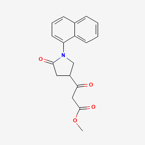 molecular formula C18H17NO4 B12299372 Methyl 3-(1-(naphthalen-1-yl)-5-oxopyrrolidin-3-yl)-3-oxopropanoate 