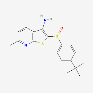 molecular formula C19H22N2OS2 B1229942 2-(4-Tert-butylphenyl)sulfinyl-4,6-dimethyl-3-thieno[2,3-b]pyridinamine 