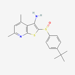 2-(4-Tert-butylphenyl)sulfinyl-4,6-dimethyl-3-thieno[2,3-b]pyridinamine