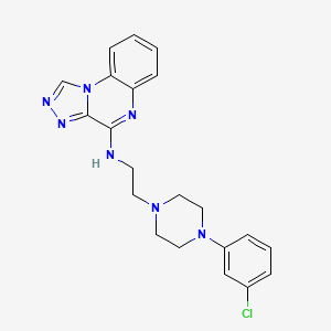 molecular formula C21H22ClN7 B1229950 N-[2-[4-(3-chlorophenyl)-1-piperazinyl]ethyl]-[1,2,4]triazolo[4,3-a]quinoxalin-4-amine 