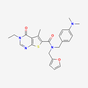 N-[[4-(dimethylamino)phenyl]methyl]-3-ethyl-N-(2-furanylmethyl)-5-methyl-4-oxo-6-thieno[2,3-d]pyrimidinecarboxamide