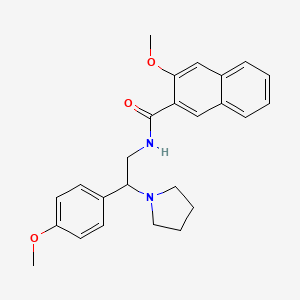 3-methoxy-N-[2-(4-methoxyphenyl)-2-(1-pyrrolidinyl)ethyl]-2-naphthalenecarboxamide