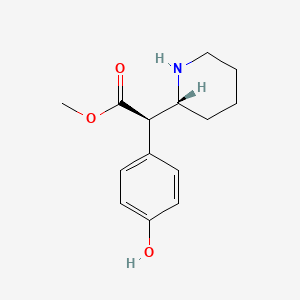 molecular formula C14H19NO3 B1229978 methyl (2R)-2-(4-hydroxyphenyl)-2-[(2R)-piperidin-2-yl]acetate 