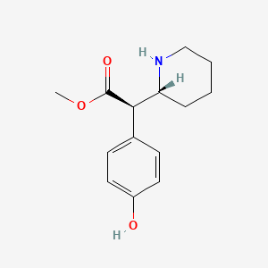 molecular formula C14H19NO3 B1229978 (R)-methyl 2-(4-hydroxyphenyl)-2-((R)-piperidin-2-yl)acetate 