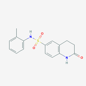 molecular formula C16H16N2O3S B1229990 N-(2-methylphenyl)-2-oxo-3,4-dihydro-1H-quinoline-6-sulfonamide 