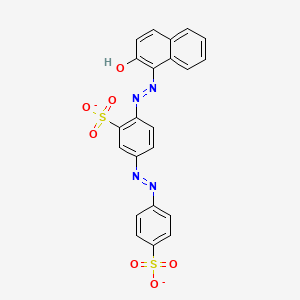molecular formula C22H14N4O7S2-2 B1229994 2-[(2-Hydroxynaphthalen-1-yl)diazenyl]-5-[(4-sulfonatophenyl)diazenyl]benzene-1-sulfonate 