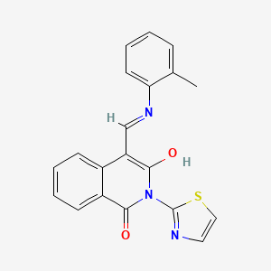 molecular formula C20H15N3O2S B1229999 4-[(2-Methylanilino)methylidene]-2-(2-thiazolyl)isoquinoline-1,3-dione 